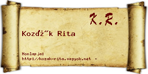 Kozák Rita névjegykártya